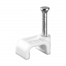 Скоба плоская 7мм белый 50шт. MegaWatt