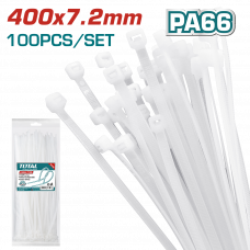 Хомуты 7.2x400мм белый 100шт. TOTAL THTCT4001