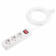 Удлинитель 3м на 3 розетки с переключателем