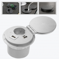 Удлинитель 1 розетка USB RG45 HDMI charge белый GTV