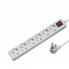 Удлинитель 1.4м на 6 розеток с выключателем 16A 250V WEJ7306