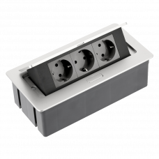 Удлинитель на 3 розетки для мебели серебристый SCHUCKO GTV