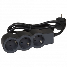 Удлинитель на 3 розетки 5м 3x1.5мм<sup>2</sup> черный