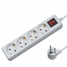 Удлинитель 1.4м на 4 розетки с выключателем 16A 250V WEJ7304