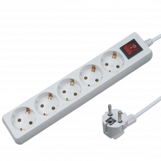 Удлинитель 1.4м на 5 розеток с выключателем 16A 250V WEJ7305