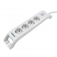 Удлинитель 2м на 4 розетки 2хUSB-A 16A белый Commel