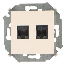 Розетка компьютерная двойная 2xRJ45 К-5e (AMT) Simon 15