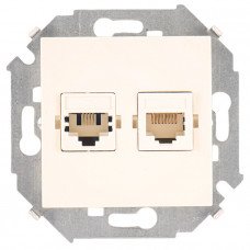 Розетка компьютерная RJ45+телефонная RJ11 1591590-031 Simon 15