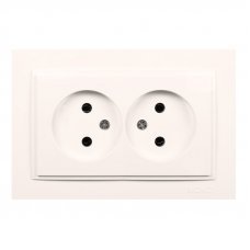 Розетка двойная без заземления Despina 102-010005-121