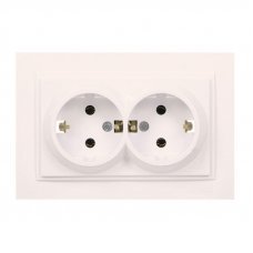 Розетка двойная с заземлением Despina 102-010004-120