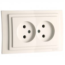 Розетка двойная без заземления Larissa 103-010105-121