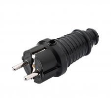 Вилка каучуковая с заземлением 170-010102-705