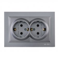 Розетка двойная с заземлением Despina 102-242404-120