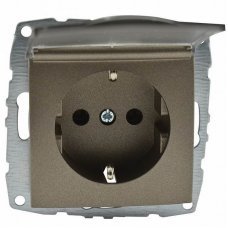Розетка с заземлением/крышкой Despina 500-002321-118