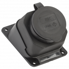 Колодка удлинителя 1 розетка с крышкой IP44 RBu13-10-1-0m Omega IEK