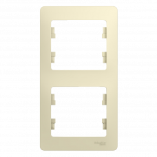 Рамка 2 поста бежевый Glossa 