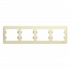 Рамка 4 поста бежевый Glossa 