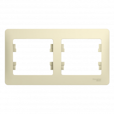 Рамка 2 поста бежевый Glossa 