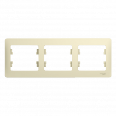 Рамка 3 поста бежевый Glossa 