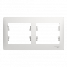 Рамка 2 поста белый Glossa 