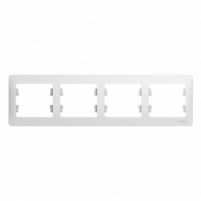 Рамка 4 поста белый Glossa 