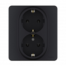 Розетка двойная с заземлением 673753 антрацит Inspiria