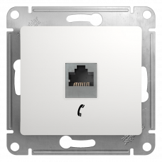 Розетка телефонная RJ11 белый Glossa 