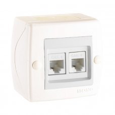 Розетка компьютерная 2RJ45 CAT6 Octans 104-010104-125