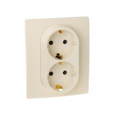 Розетка двойная с заземлением 672323 Etika