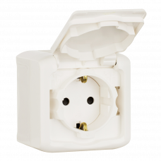 Розетка с заземлением/крышкой белый Quteo 782321