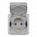 Розетка с заземлением/крышкой серый Quteo 782351