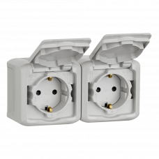 Розетка с заземлением/крышкой серый Quteo 782353