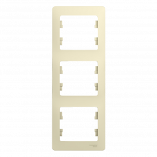 Рамка 3 поста бежевый Glossa 