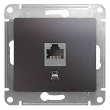 Розетка компьютерная RJ45 графит Glossa