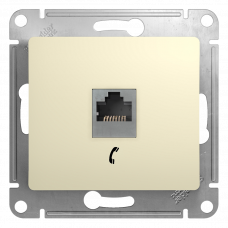 Розетка телефонная RJ11 бежевый Glossa 