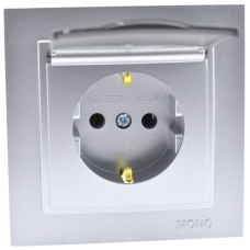 Розетка с заземлением/крышкой Despina 102-212121-118