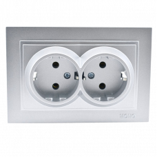Розетка двойная с заземлением Despina 102-212104-120