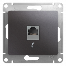 Розетка телефонная RJ11 графит Glossa 