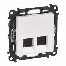 Розетка компьютерная 2xRJ45 CAT.5E UTP 753441 белый Valena Life 
