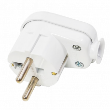 Вилка угловая с заземлением 250В 16A белый TIMEX 