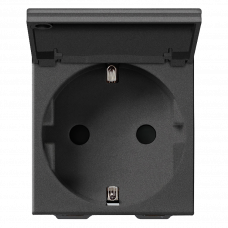 Розетка с заземлением/крышкой карбон матовый  Neve Vimar