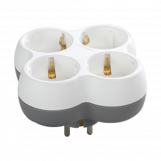 Тройник на 4 поста белый/серый Orno OR-AE-13240(GS)