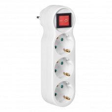 Тройник вертикальный на 3 поста с выключателем 16A белый Orno