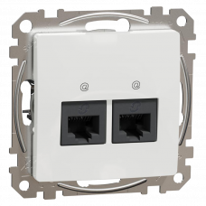 Розетка компьютерная 2хRJ45 CAT5E белый Sedna Schneider New