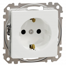 Розетка с заземлением белый Sedna Schneider New