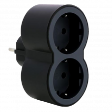 Тройник на 2 поста фронтальный черный 