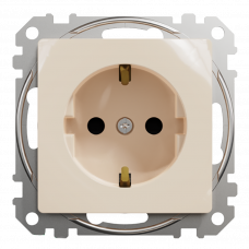 Розетка с заземлением бежевый Sedna Schneider