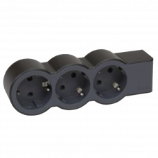 Колодка удлинителя 3 розетки с заземлением черный