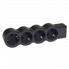 Колодка удлинителя 4 розетки с заземлением черный