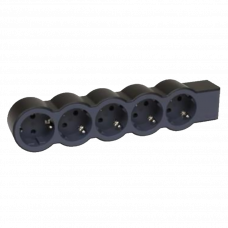 Колодка удлинителя 5 розеток с заземлением черный